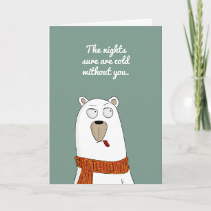 Cartão Noites Fria Sem Você Urso Polar Bonito Sentir Sua