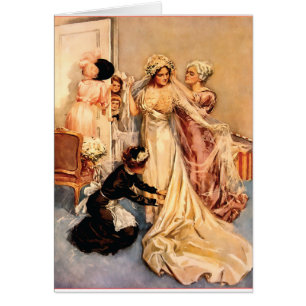 Cartão Noiva de Fisher Girl~Victorian do vintage a ser
