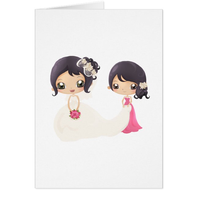 Cartão Noiva e madrinha de casamento (Frente)