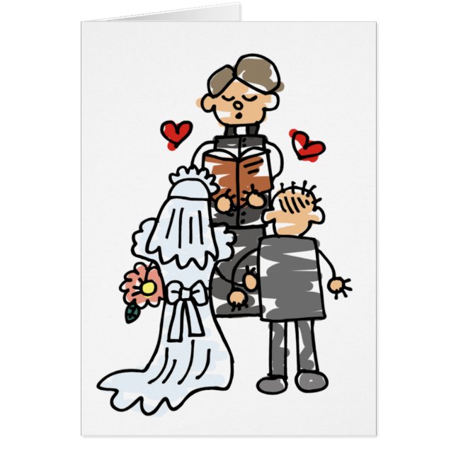 Cartão Noiva e noiva durante a cerimônia (Frente)