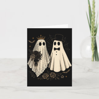 Cartão Noiva e Noivo Fantasmas Assustadores Casamento de 