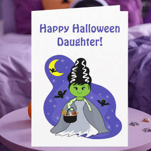 Cartão Noiva filha de Frankenstein no Halloween 