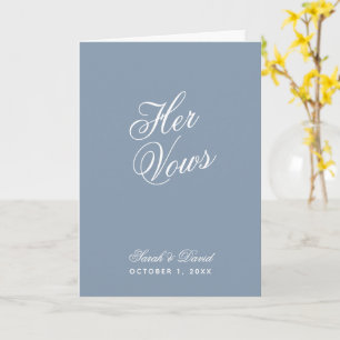 Cartão Noiva Livro de Promessas de Casamento Azul Poeira 