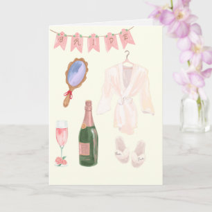 Cartão Noiva preparando casamento