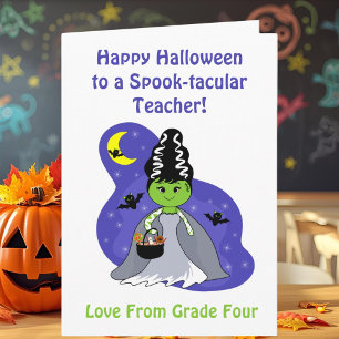 Cartão Noiva Professora do Frankenstein no Halloween