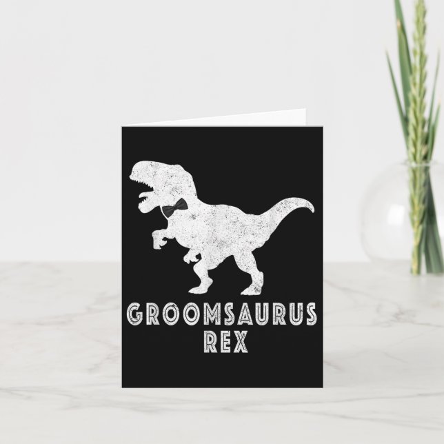 Cartão Noivado Bride Dinosaur Rex Groomsaurus Groomsaurus (Frente)
