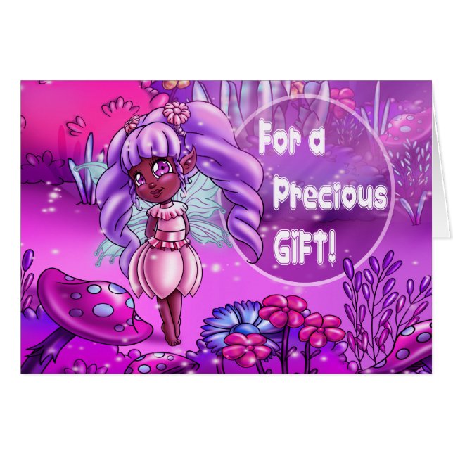 Cartão Noivado da Fada Negra Doce (Frente Horizontal)