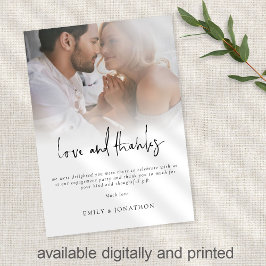 Cartão Noivado e Obrigados de Script de Fotografia Modern