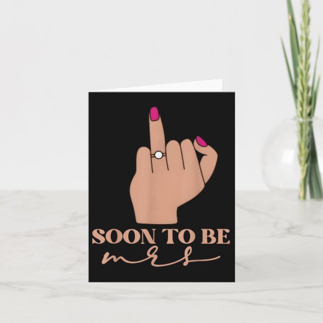 Cartão Noivado Engraçado Em Breve Ser A Sra. Bachelorette (Frente)