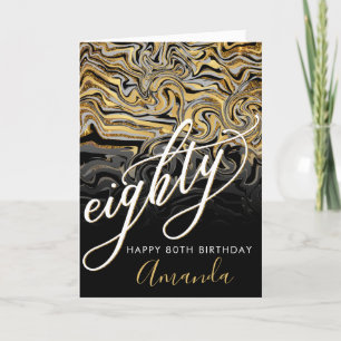 Cartão Noivado moderno, Dourado e negro, 80