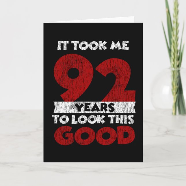 Cartão Noivo De 92 Anos Me Fez Ficar Bem 92 Anos Aniversá (Frente)