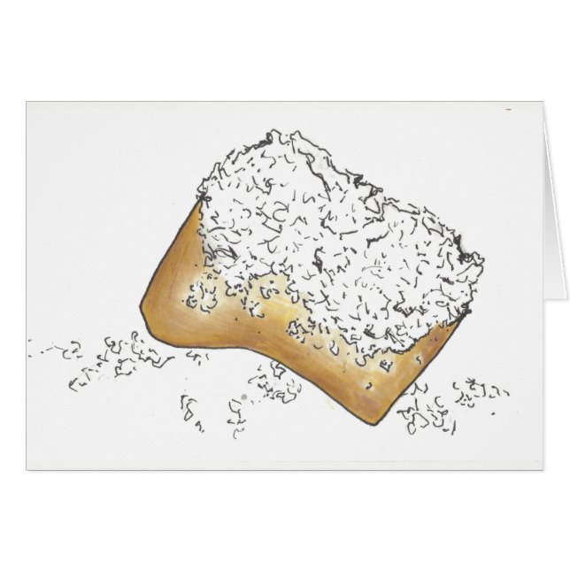 Cartão NOLA New Orleans Louisiana Sugary Beignet Paery (Frente Horizontal)