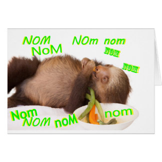 Cartão nom nom preguiça