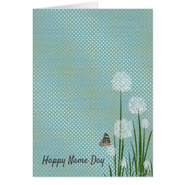 Cartão Nome Borboleta-dia em flor-de-sopro (Frente)