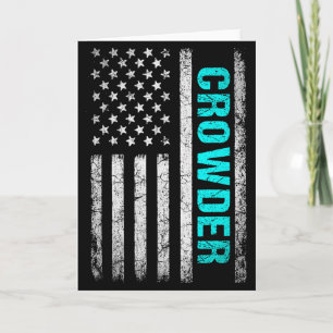 Cartão Nome Crowder Bandeira Americana - Sobrenome Crowde