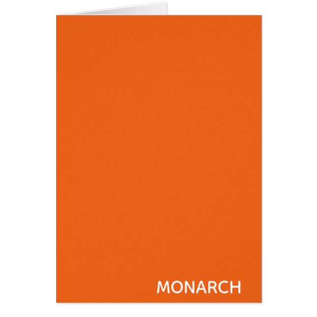 Cartão Nome da cor laranja da borboleta monarca (Frente)