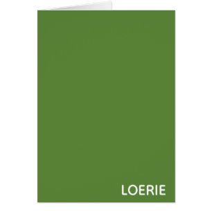 Cartão Nome da cor verde da Loerie