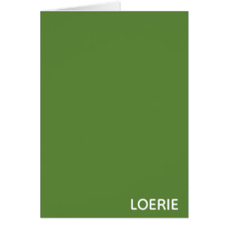 Cartão Nome da cor verde da Loerie