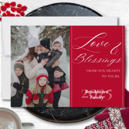 Cartão Nome da Família Personalizado Ano Um Foto Elegante