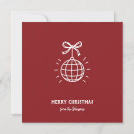 Cartão Nome da Família Personalizado Feliz Natal 