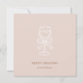 Cartão Nome da Família Personalizado Feliz Natal Bebida