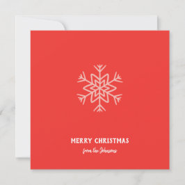 Cartão Nome da Família Personalizado Feliz Natal Floco de