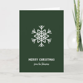 Cartão Nome da Família Personalizado Feliz Natal Floco de