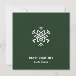 Cartão Nome da Família Personalizado Feliz Natal Floco de