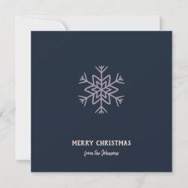 Cartão Nome da Família Personalizado Feliz Natal Floco de