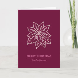 Cartão Nome da Família Personalizado Feliz Natal Flor