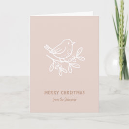 Cartão Nome da Família Personalizado Feliz Natal Robin