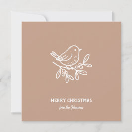 Cartão Nome da Família Personalizado Feliz Natal Robin