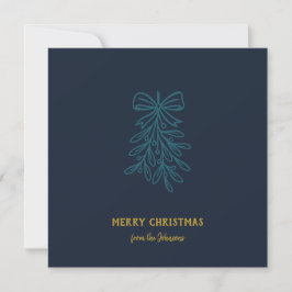 Cartão Nome da Família Personalizado Feliz Natal Visco