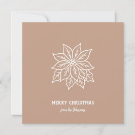 Cartão Nome da Família Personalizado Flor de Natal Feliz