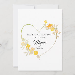 Cartão Nome da Mamãe Personalizado Dia das Mães Floral Co