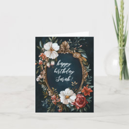 Cartão NOME DE ANIVERSÁRIO PERSONALIZADO da Vintage da Fr