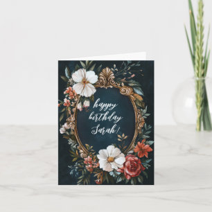 Cartão NOME DE ANIVERSÁRIO PERSONALIZADO da Vintage da Fr