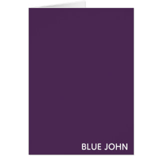 Cartão Nome de cor azul John púrpura