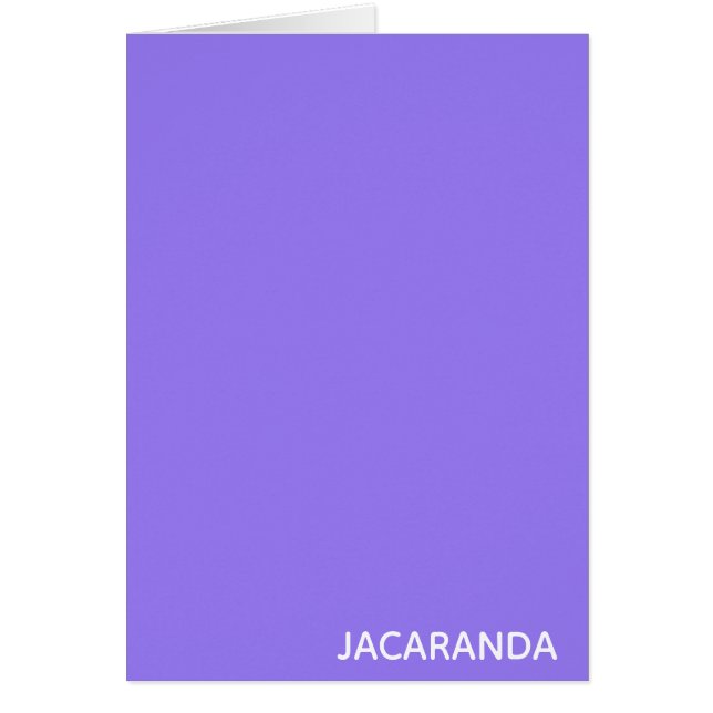 Cartão Nome de cor púrpura Jacaranda (Frente)