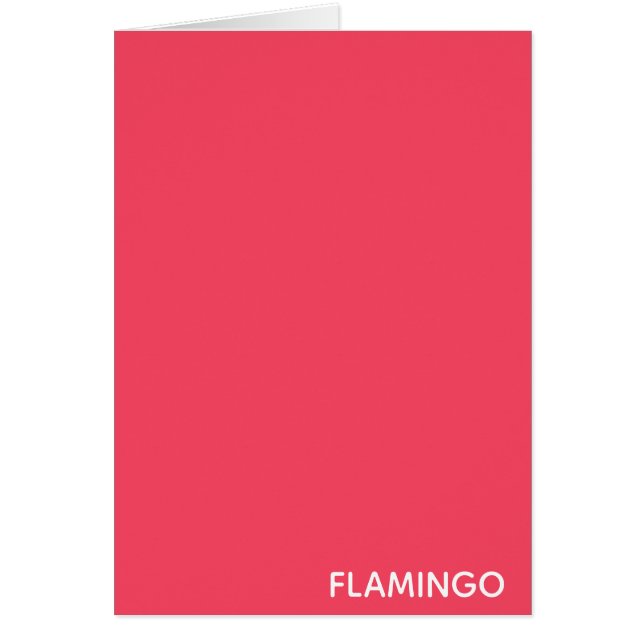 Cartão Nome de cor rosa Flamingo (Frente)