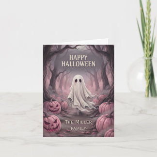 Cartão Nome de Família Personalizado Fantasma Assustador