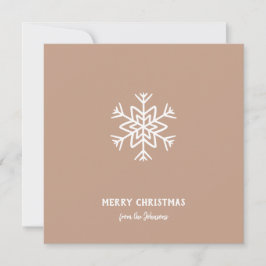 Cartão Nome de Família Personalizado Feliz Natal Floco de