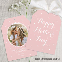 Cartão Nome de Foto Personalizado do dia de as mães Rosa