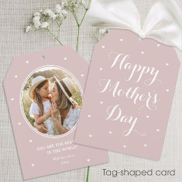 Cartão Nome de Foto Personalizado do dia de as mães Rosa