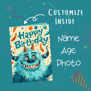 Cartão Nome de Foto Personalizado Idade Ilustração de M