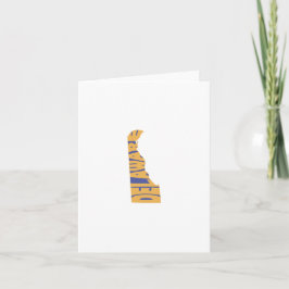 Cartão Nome do Estado Delaware Palavra Arte Amarelo