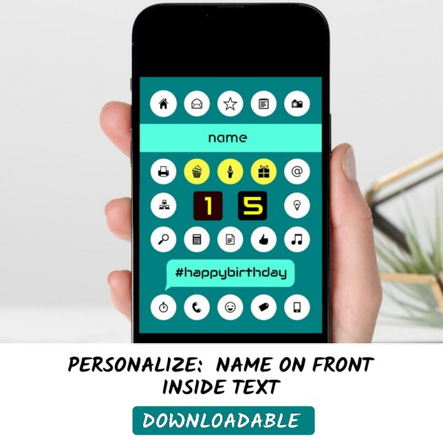 Cartão nome do suplemento de aniversário de computação de (Criador carregado)