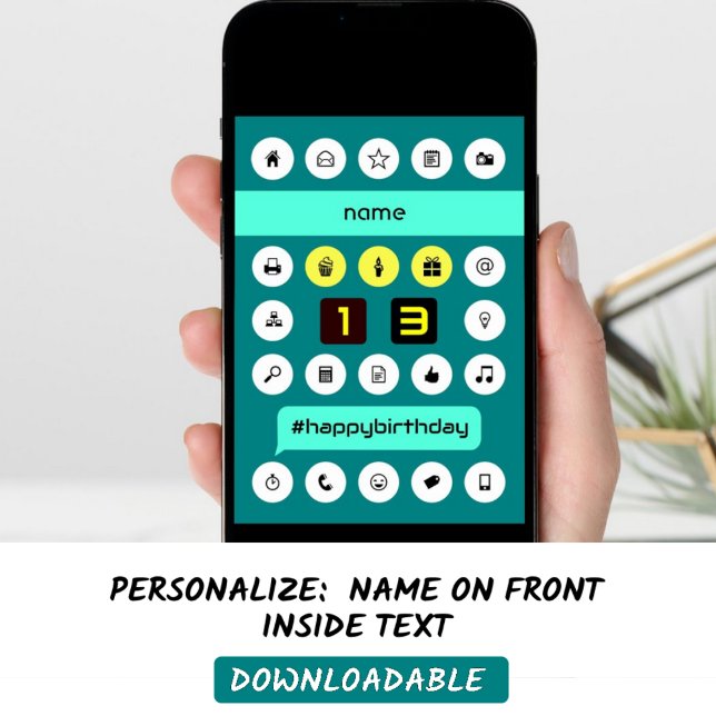 Cartão nome do suplemento de aniversário de computação de (Criador carregado)