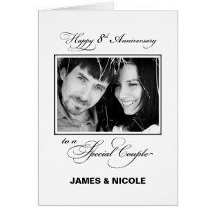 Cartão Nome e Foto Personalizados do Oitavo Aniversário d