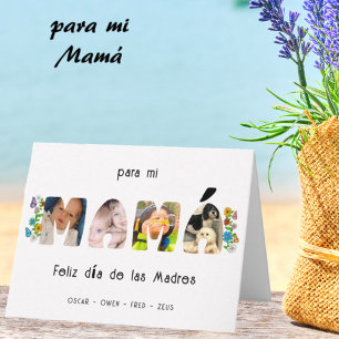 Cartão Nome e Fotografia Personalizada do Dia de as mães 